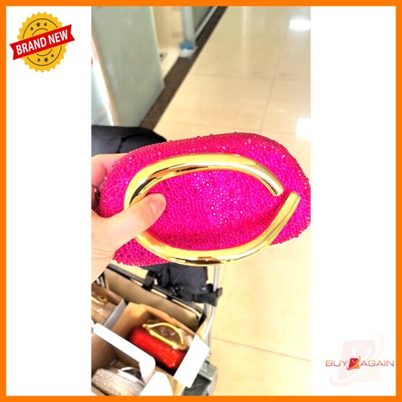 Mini Rhinestone Clutch Evening Bag with Detachable Chain Straps